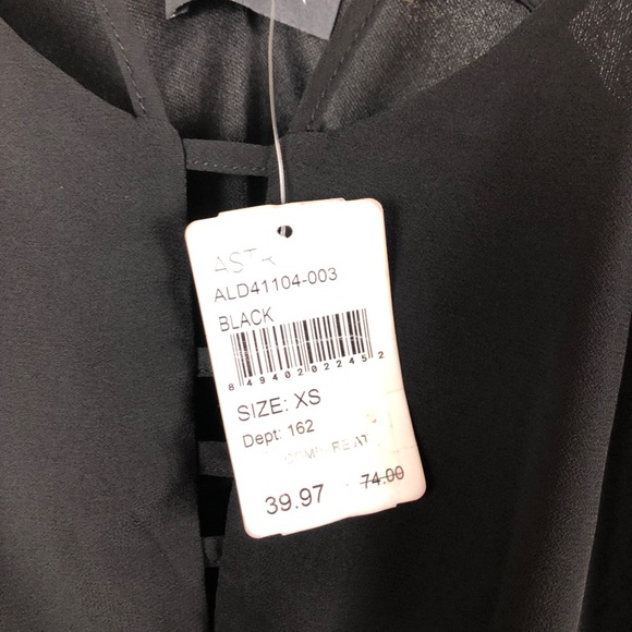 ASTR Maxi Black Dress With Front Slits XS NWT - Picture 6 of 8
